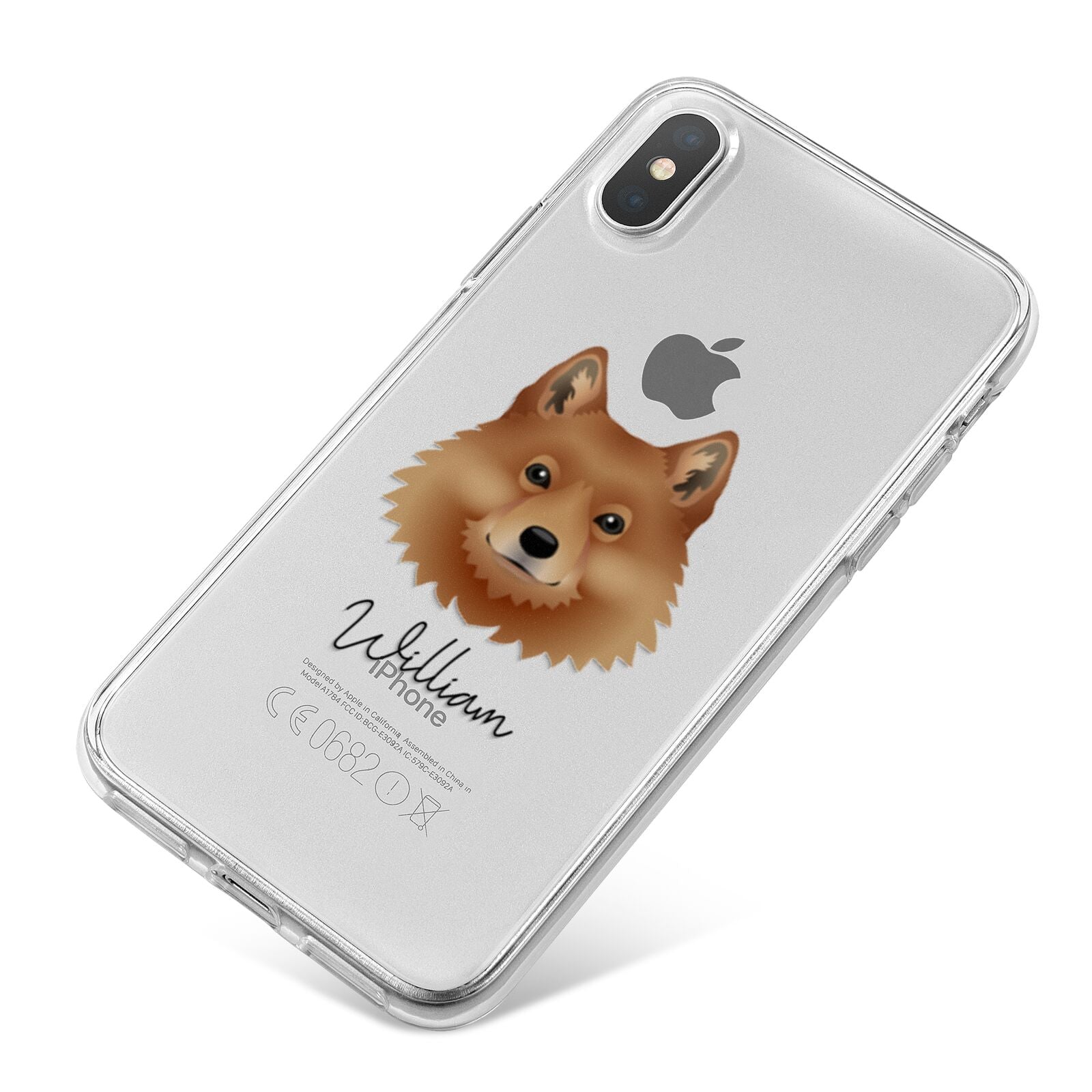 Finnish Spitz Personalised iPhone X Bumper Case on Silver iPhone