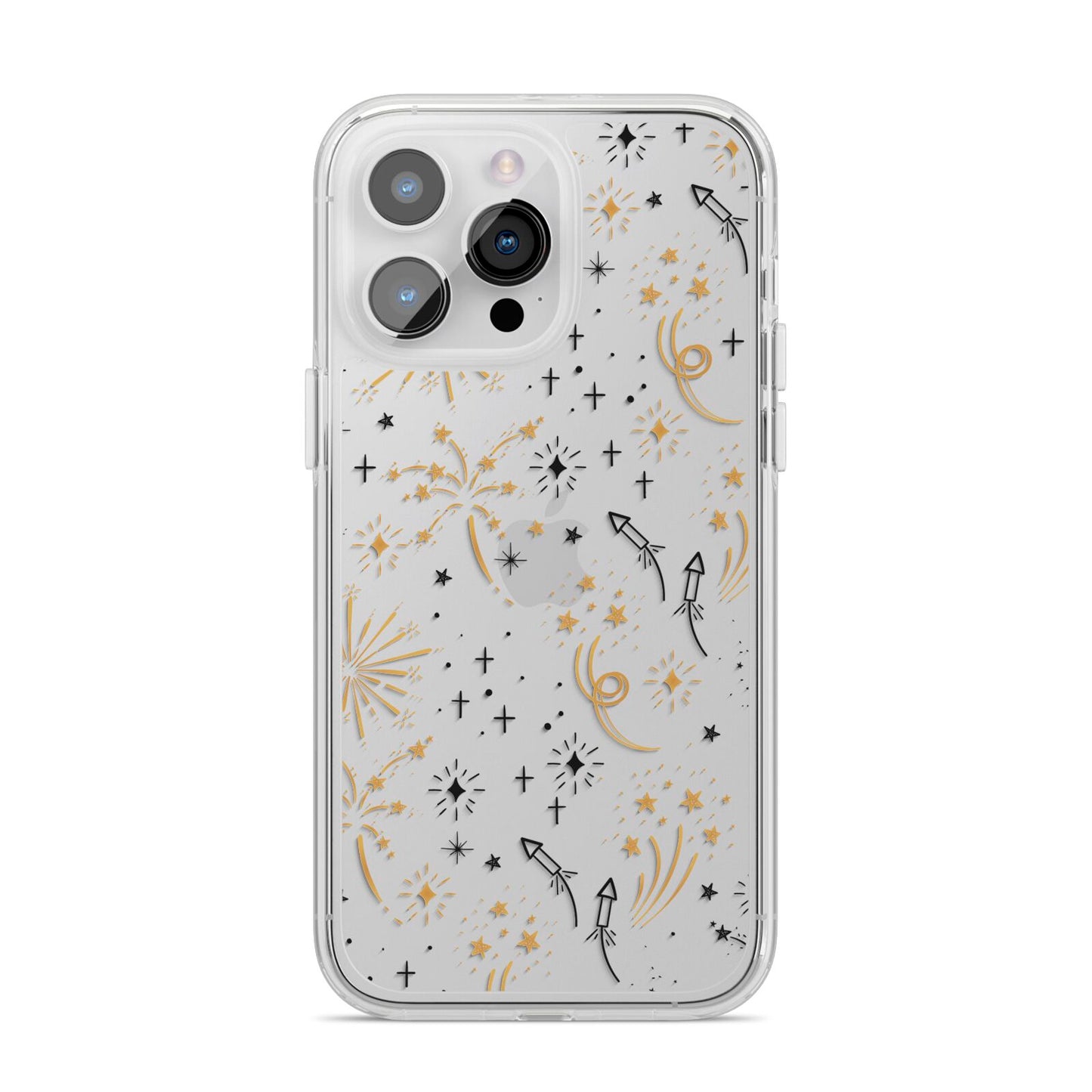 Firework iPhone 14 Pro Max Clear Tough Case Silver
