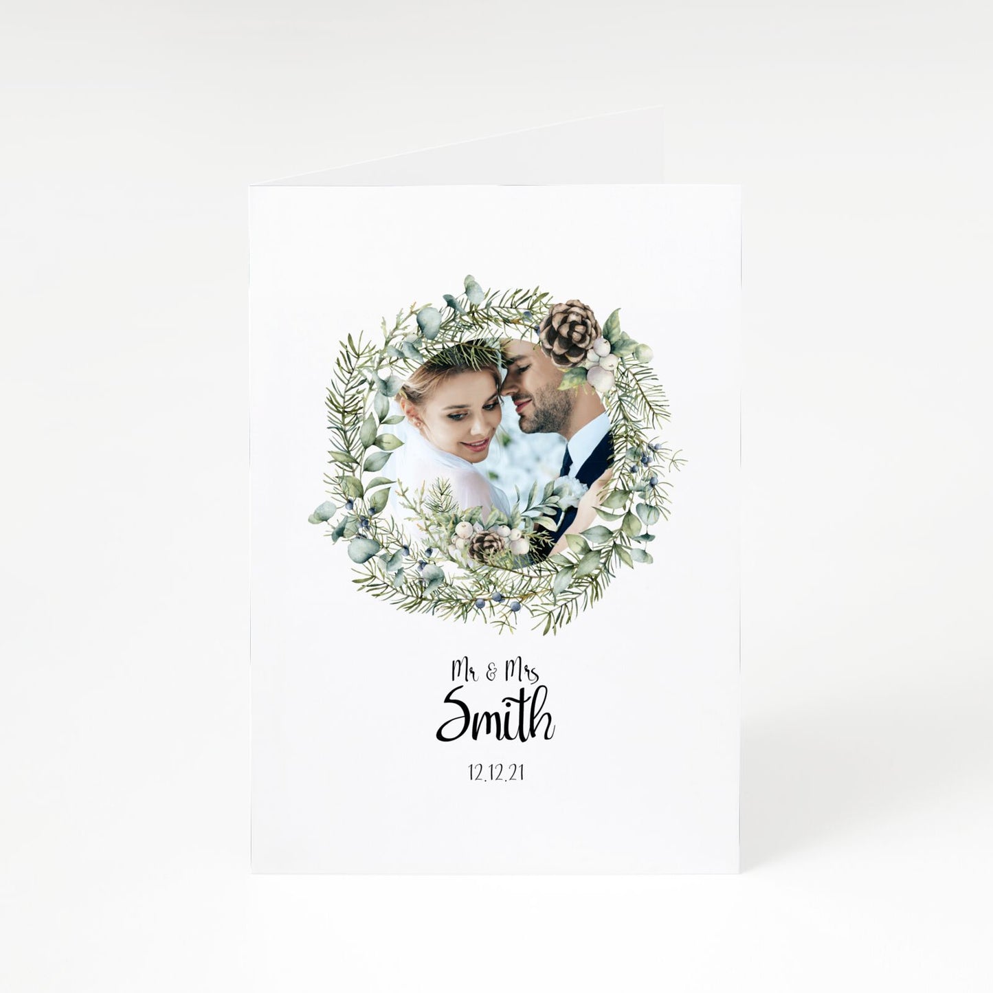 First Christmas Married Photo A5 Greetings Card