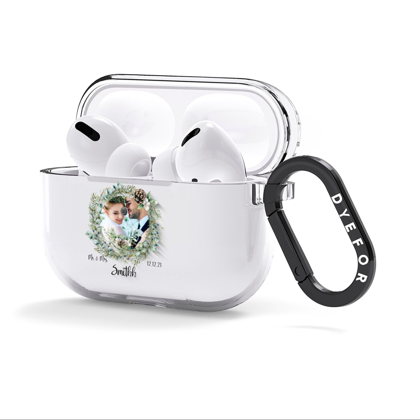 First Christmas Married Photo AirPods Clear Case 3rd Gen Side Image