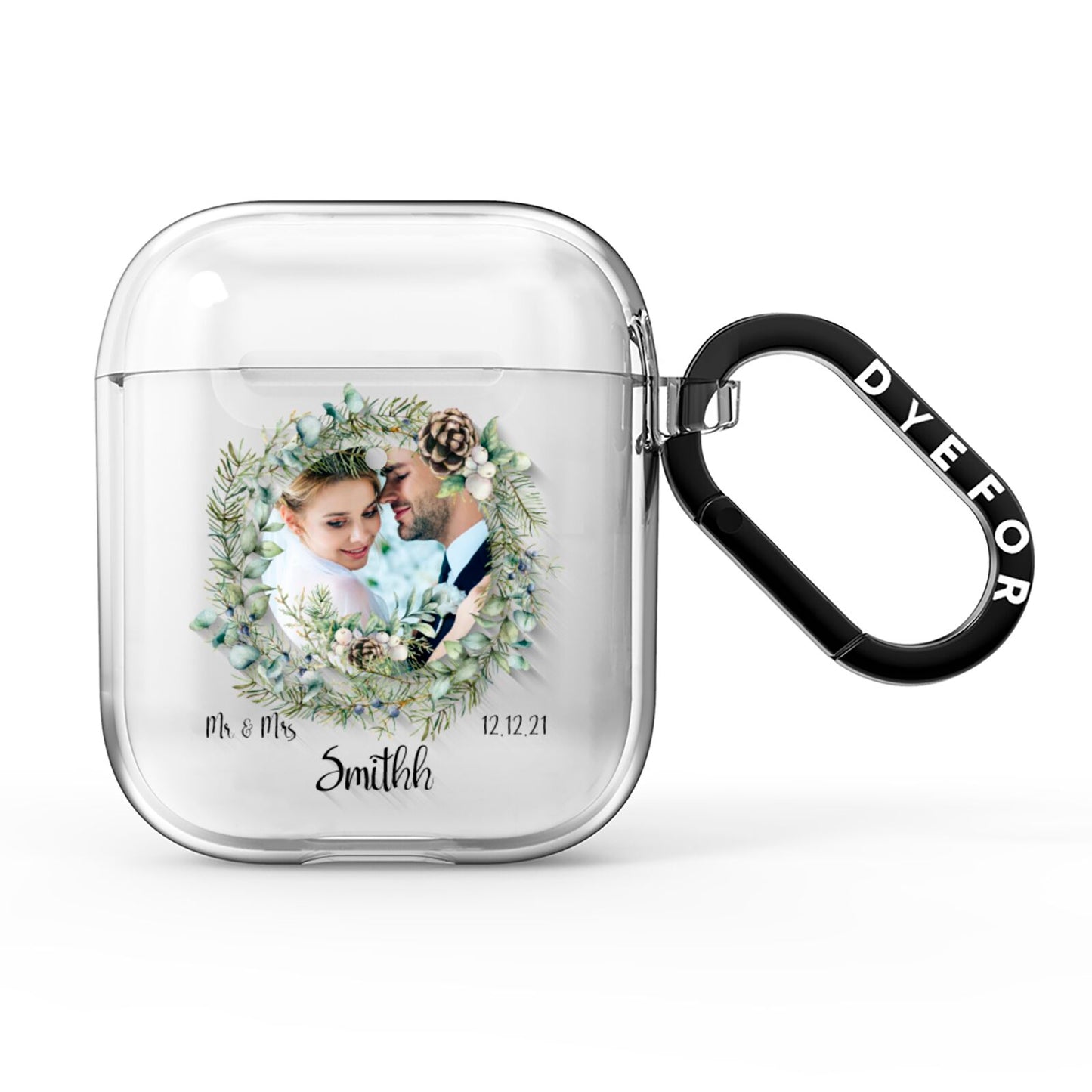 First Christmas Married Photo AirPods Clear Case