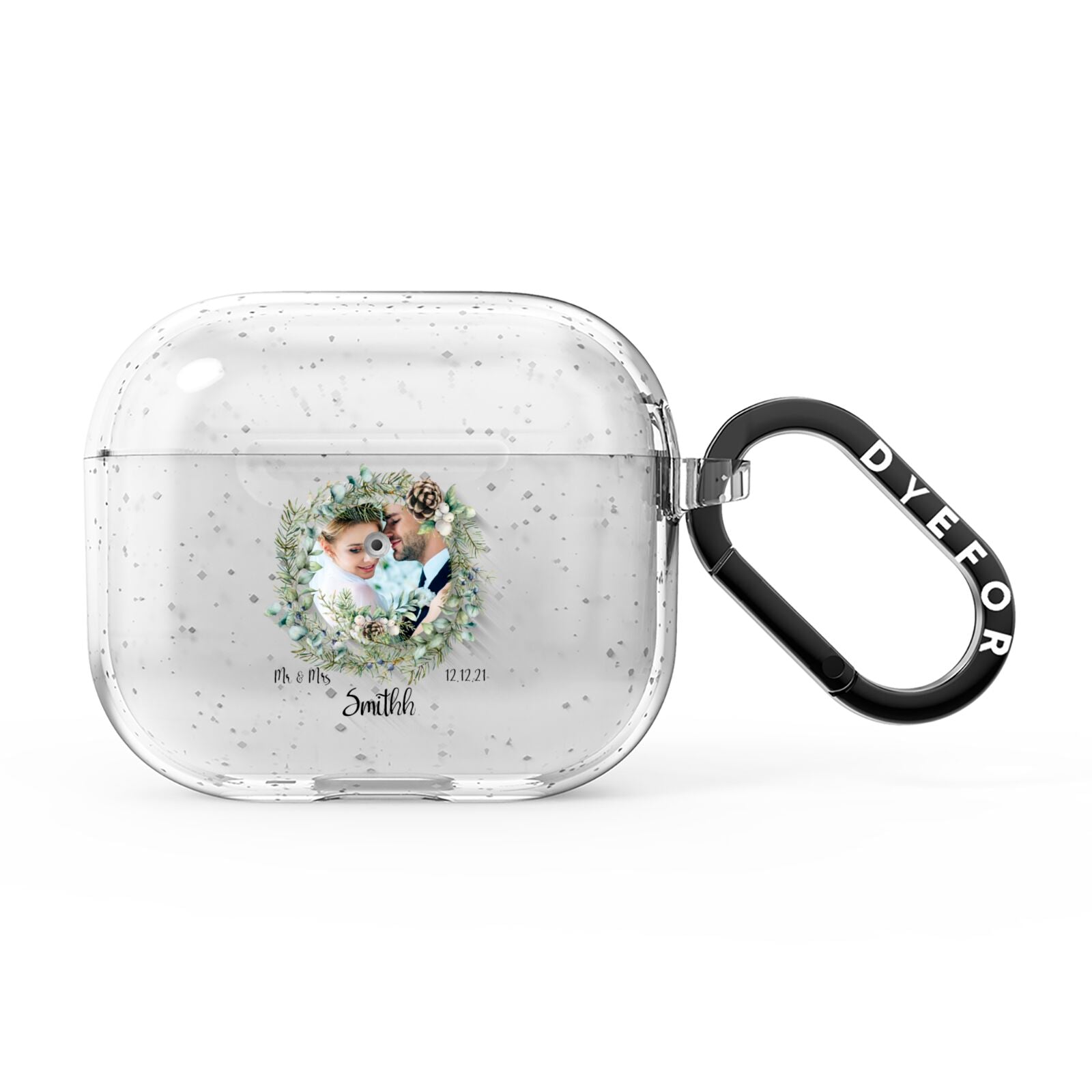 First Christmas Married Photo AirPods Glitter Case 3rd Gen