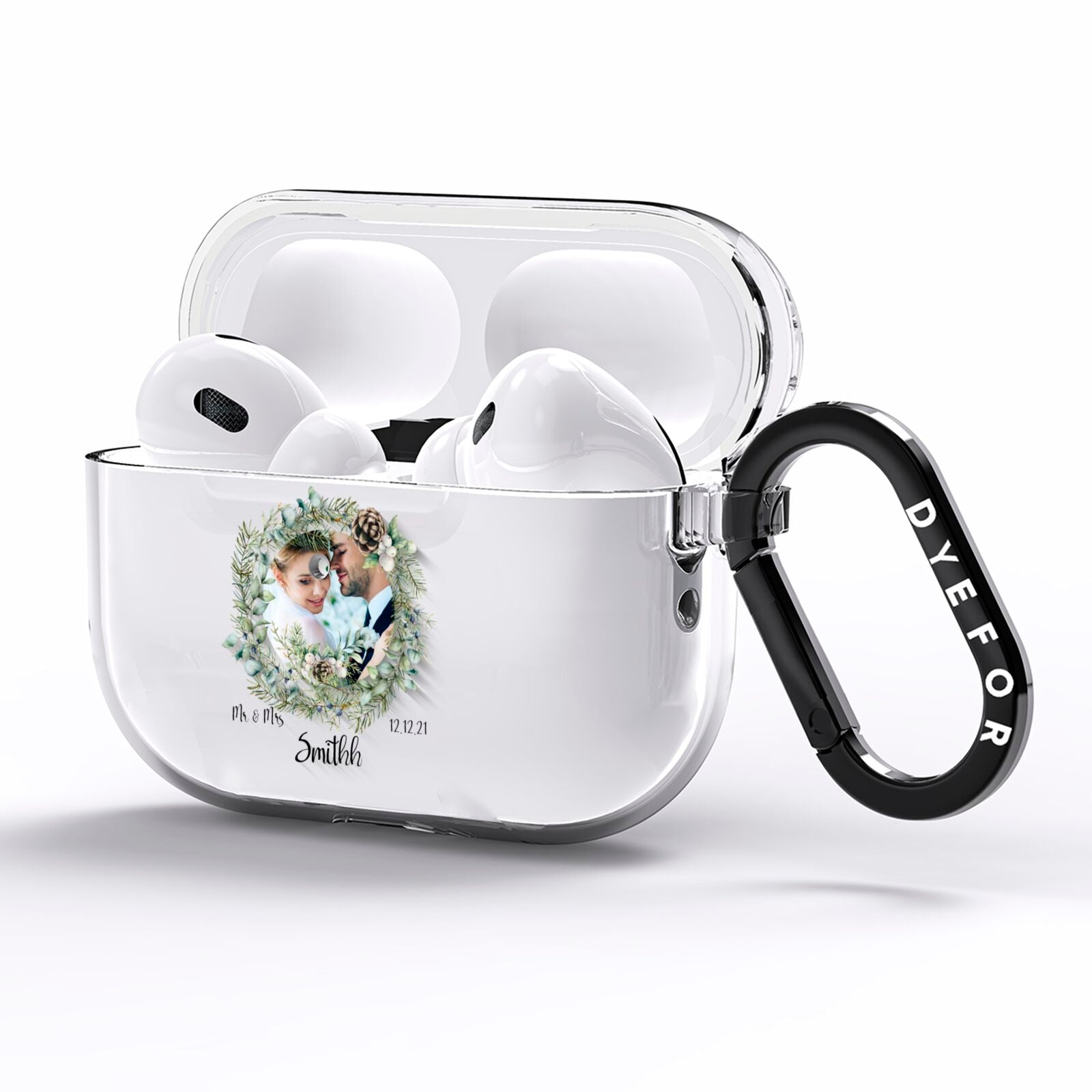 First Christmas Married Photo AirPods Pro Clear Case Side Image