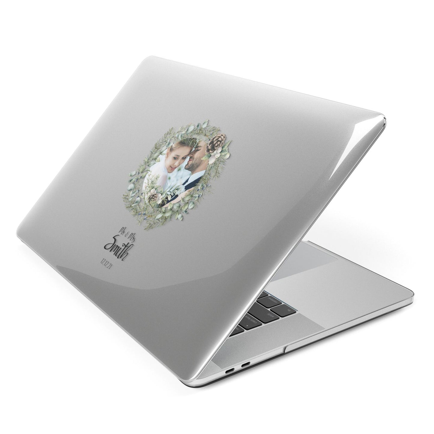 First Christmas Married Photo Apple MacBook Case Side View