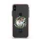 First Christmas Married Photo Apple iPhone Xs Impact Case Pink Edge on Black Phone
