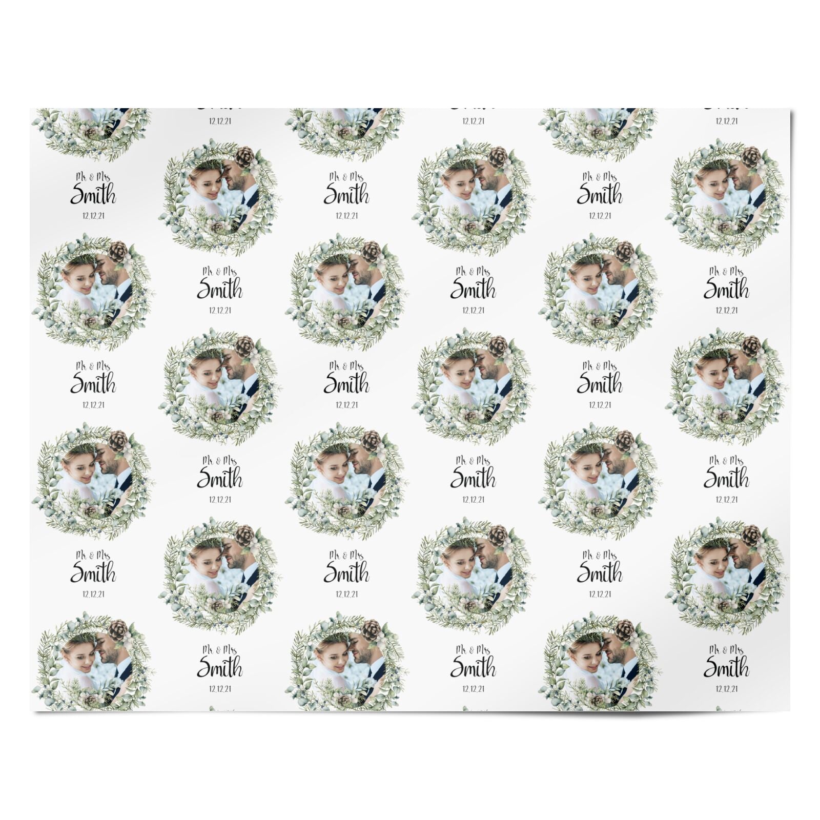 First Christmas Married Photo Personalised Wrapping Paper Alternative
