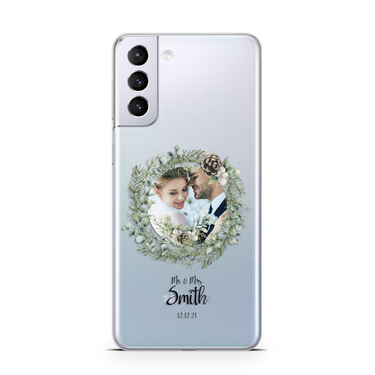 First Christmas Married Photo Samsung S21 Plus Phone Case