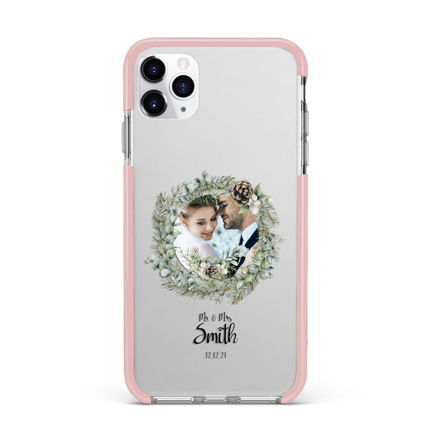 First Christmas Married Photo iPhone 11 Pro Max Impact Pink Edge Case