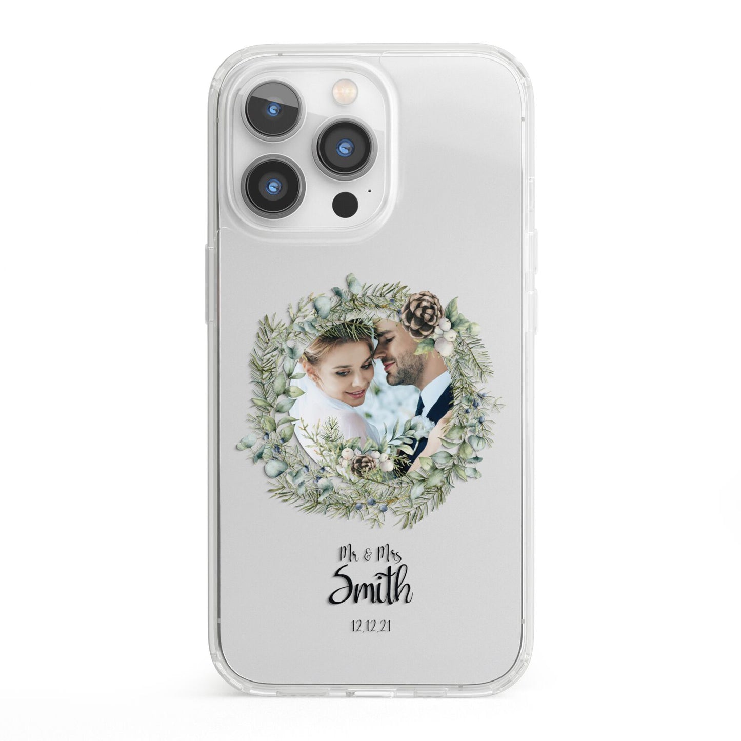First Christmas Married Photo iPhone 13 Pro Clear Bumper Case