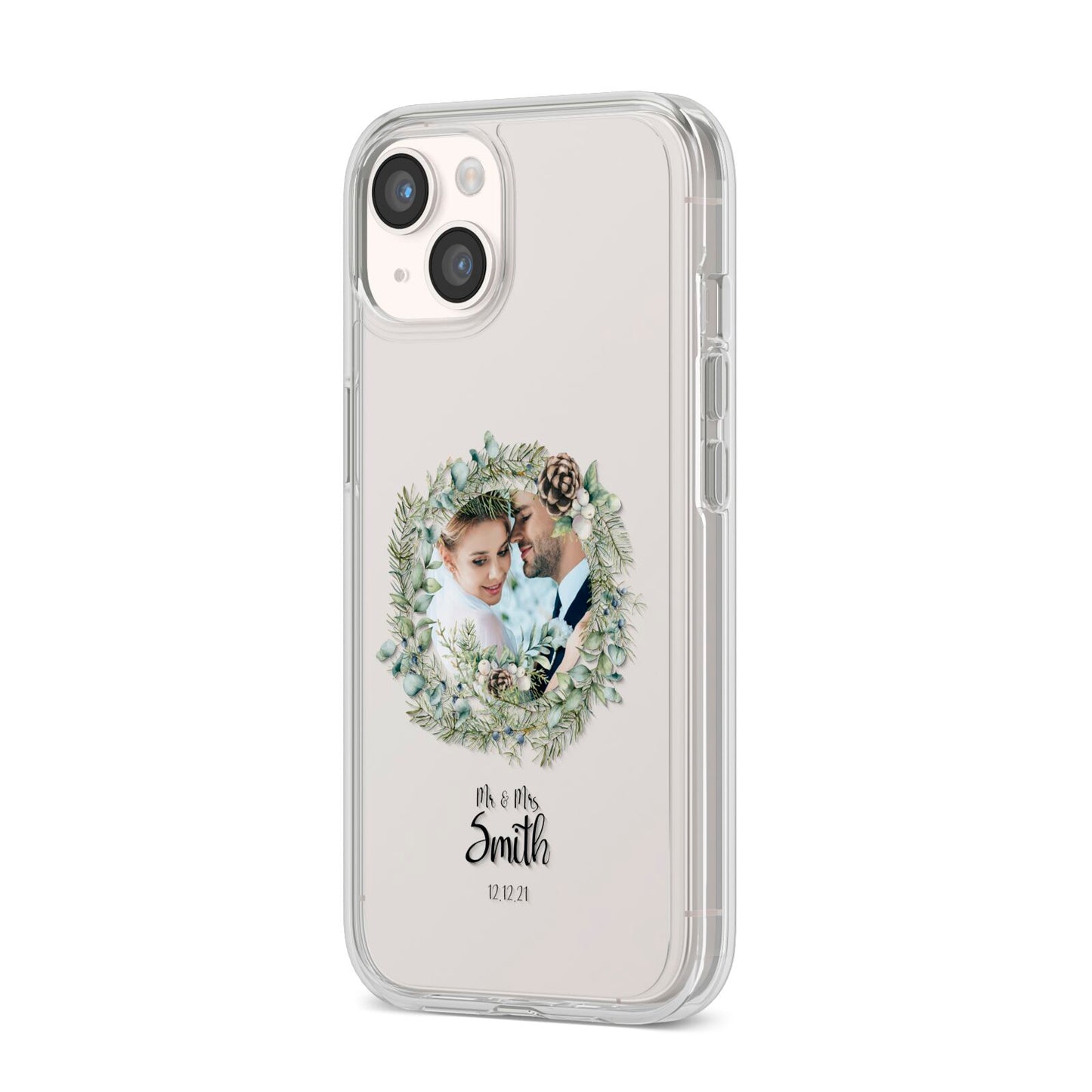 First Christmas Married Photo iPhone 14 Clear Tough Case Starlight Angled Image