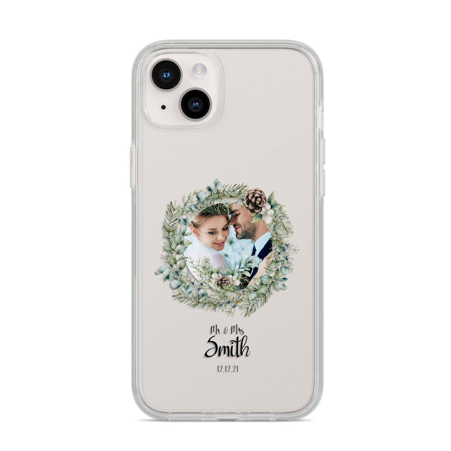 First Christmas Married Photo iPhone 14 Plus Clear Tough Case Starlight