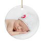 First Christmas Name Personalised Circle Decoration Back Image