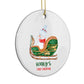 First Christmas Name Personalised Circle Decoration Side Angle