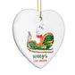First Christmas Name Personalised Heart Decoration Side Angle