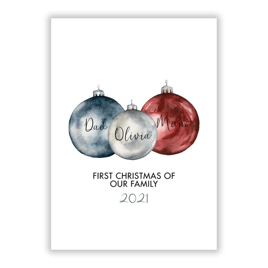 First Christmas Personalised A5 Flat Greetings Card