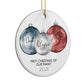 First Christmas Personalised Circle Decoration Side Angle