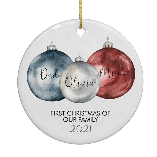 First Christmas Personalised Circle Decoration