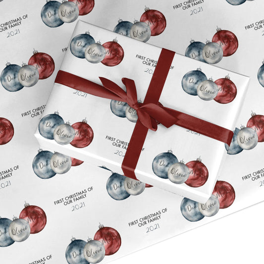 First Christmas Personalised Custom Wrapping Paper