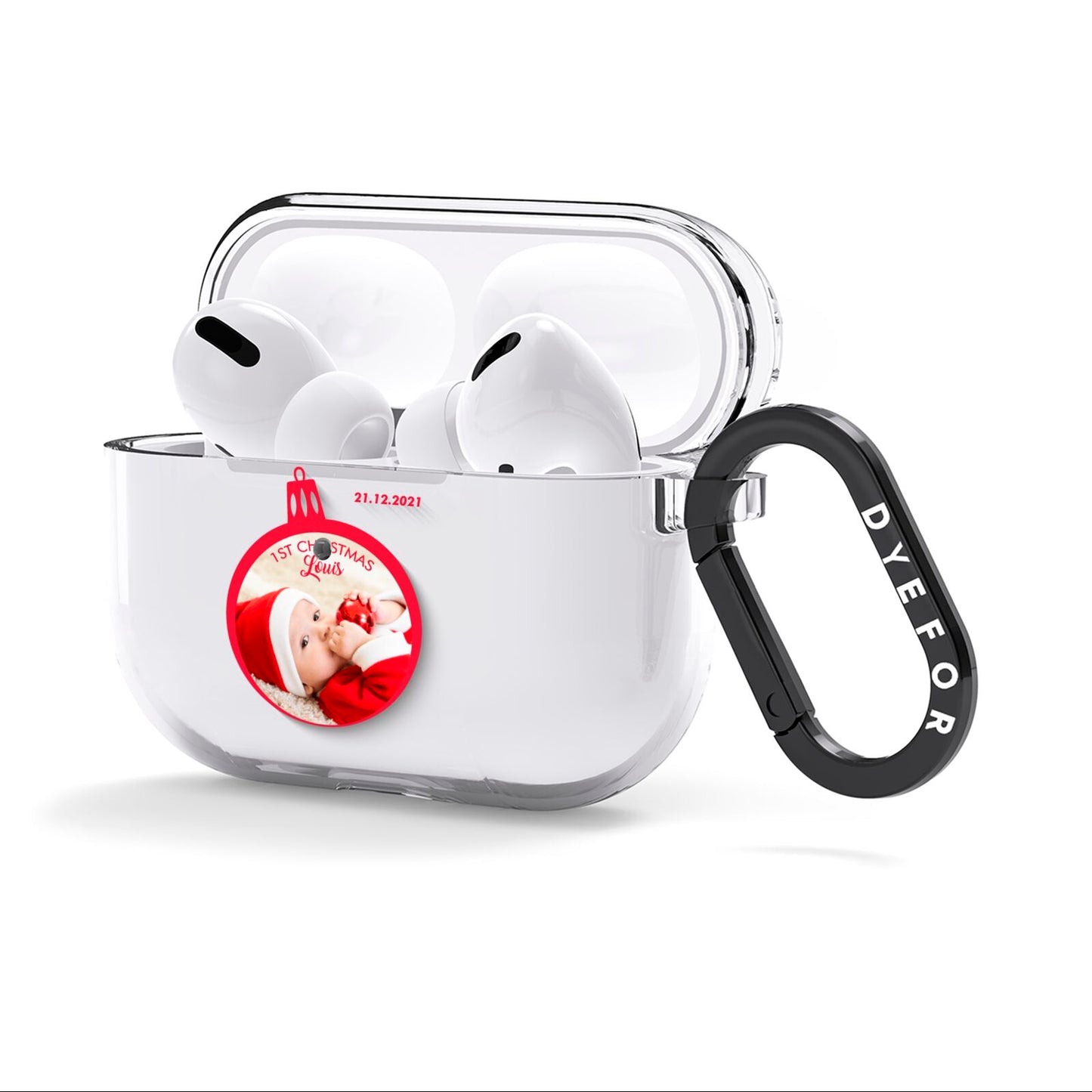 First Christmas Personalised Photo AirPods Clear Case 3rd Gen Side Image