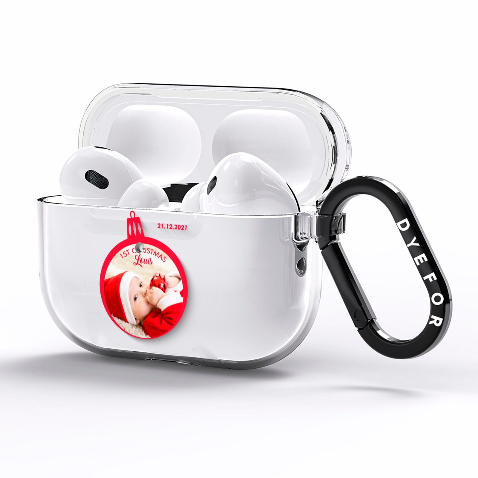 First Christmas Personalised Photo AirPods Pro Clear Case Side Image