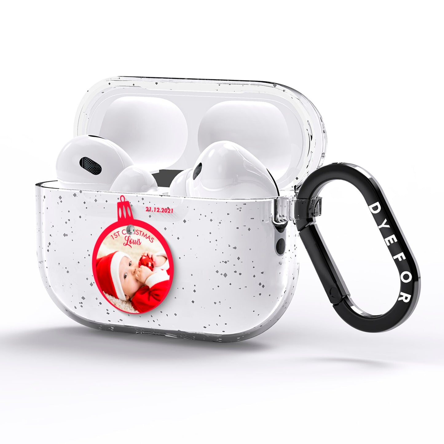 First Christmas Personalised Photo AirPods Pro Glitter Case Side Image