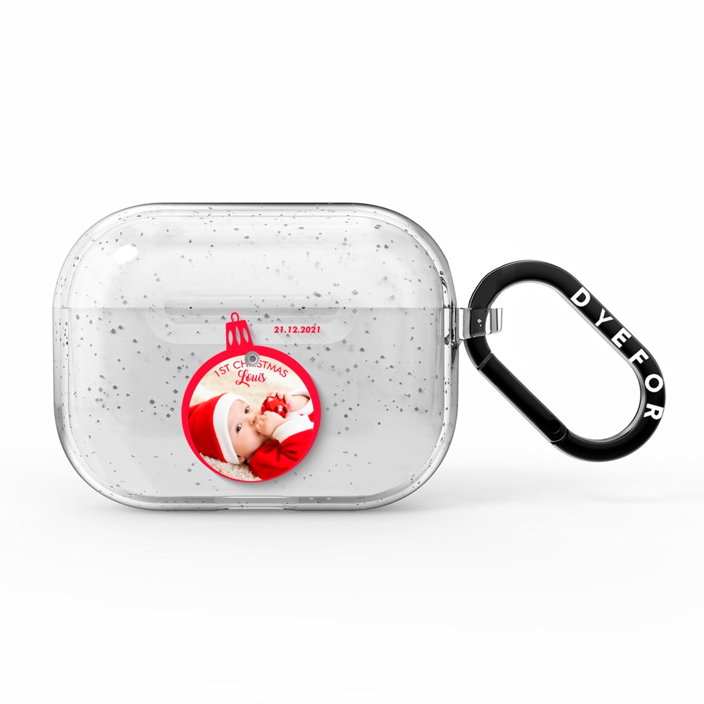 First Christmas Personalised Photo AirPods Pro Glitter Case