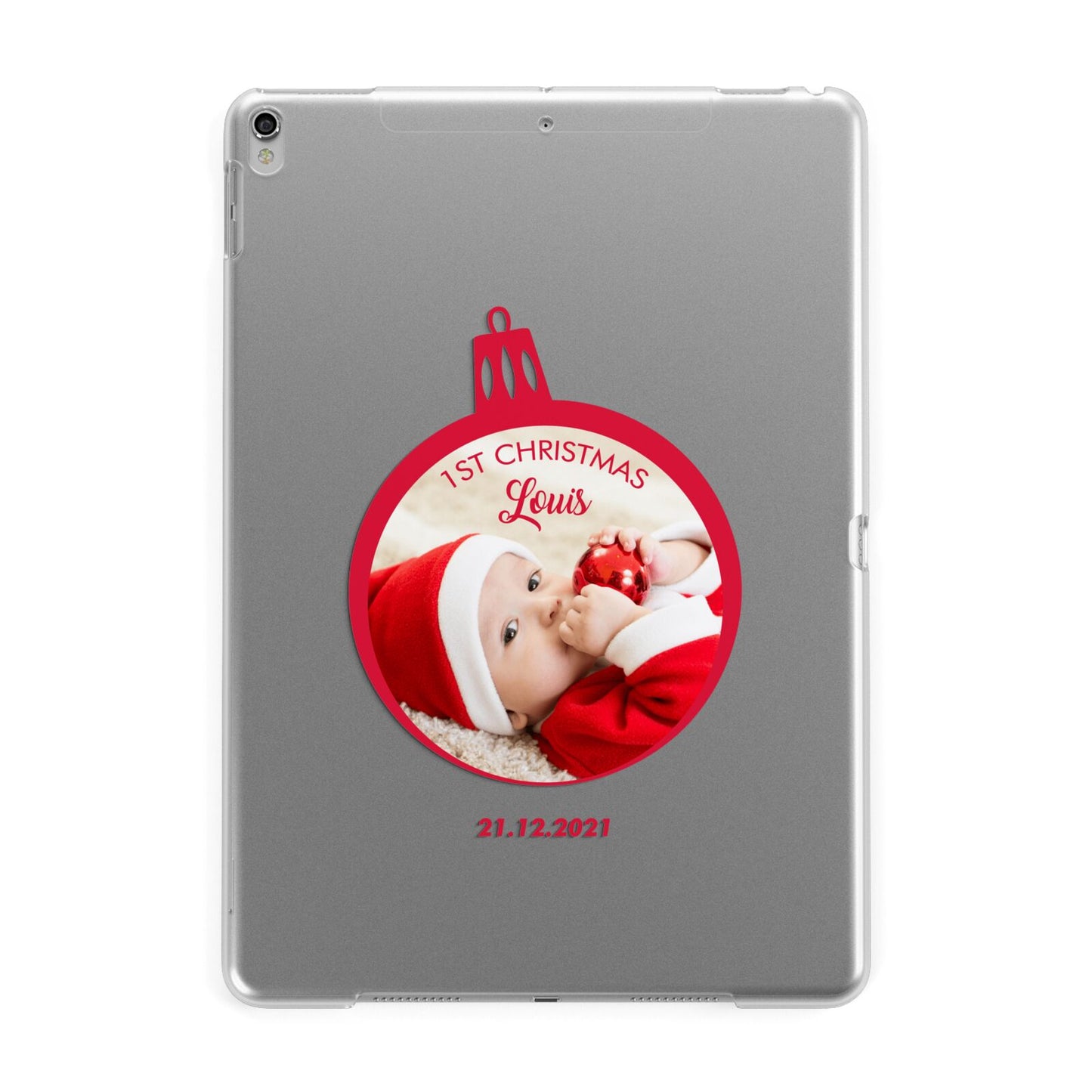 First Christmas Personalised Photo Apple iPad Silver Case