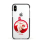 First Christmas Personalised Photo Apple iPhone Xs Impact Case Black Edge on Silver Phone