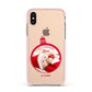 First Christmas Personalised Photo Apple iPhone Xs Impact Case Pink Edge on Gold Phone
