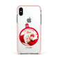 First Christmas Personalised Photo Apple iPhone Xs Impact Case Pink Edge on Silver Phone
