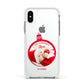 First Christmas Personalised Photo Apple iPhone Xs Impact Case White Edge on Silver Phone