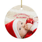 First Christmas Personalised Photo Circle Decoration Back Image