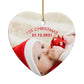 First Christmas Personalised Photo Heart Decoration Back Image