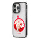 First Christmas Personalised Photo iPhone 13 Pro Black Impact Case Side Angle on Silver phone