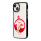 First Christmas Personalised Photo iPhone 14 Black Impact Case Side Angle on Silver phone