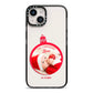 First Christmas Personalised Photo iPhone 14 Black Impact Case on Silver phone