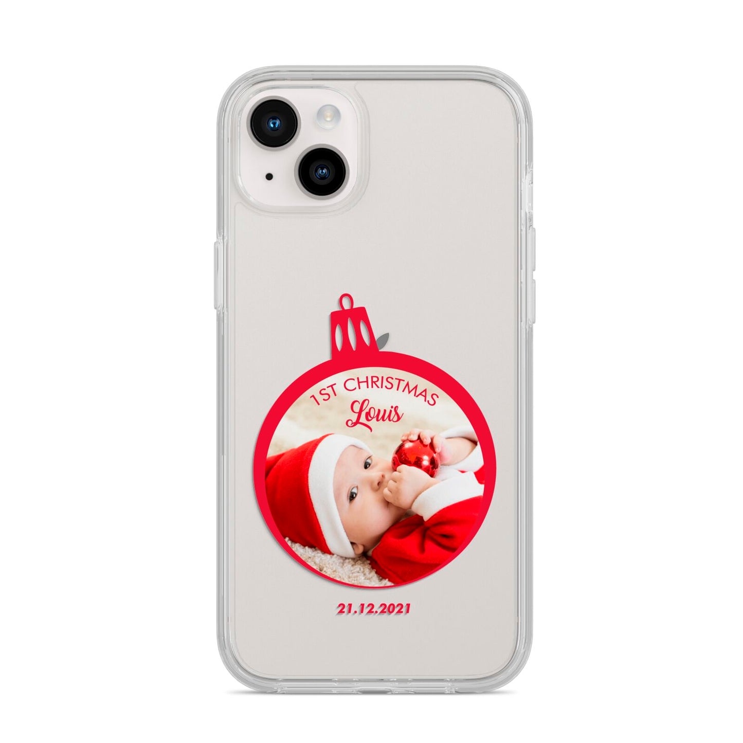 First Christmas Personalised Photo iPhone 14 Plus Clear Tough Case Starlight