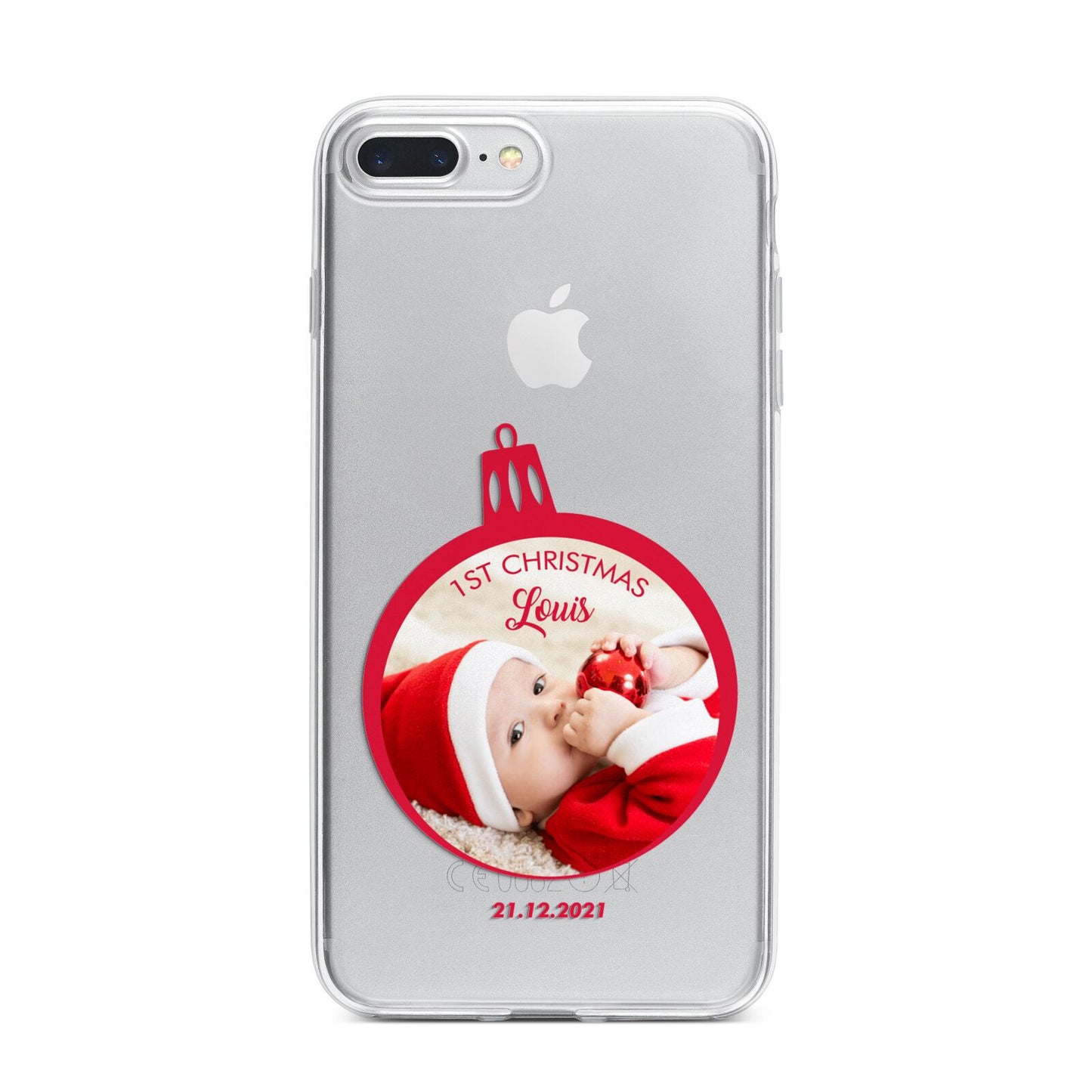 First Christmas Personalised Photo iPhone 7 Plus Bumper Case on Silver iPhone