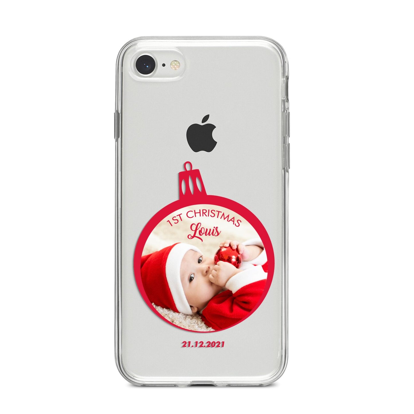 First Christmas Personalised Photo iPhone 8 Bumper Case on Silver iPhone
