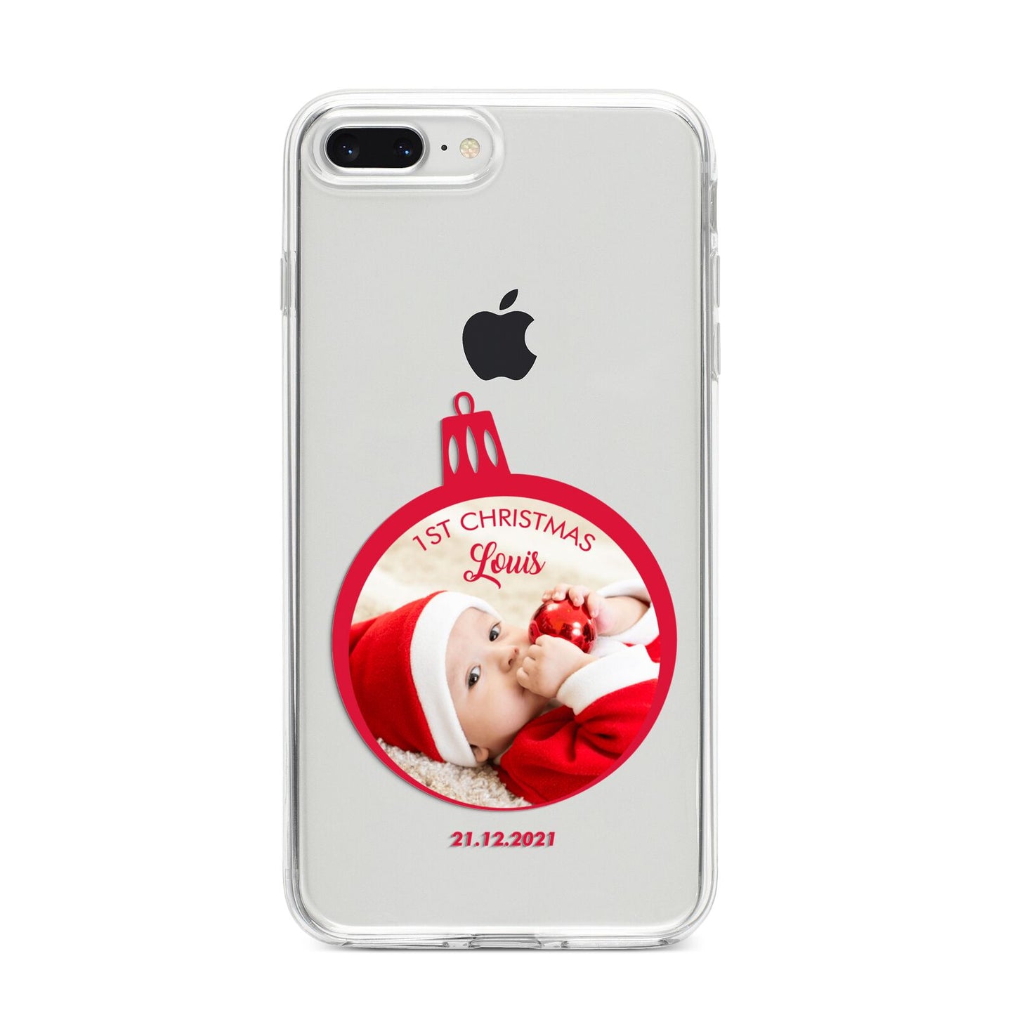 First Christmas Personalised Photo iPhone 8 Plus Bumper Case on Silver iPhone