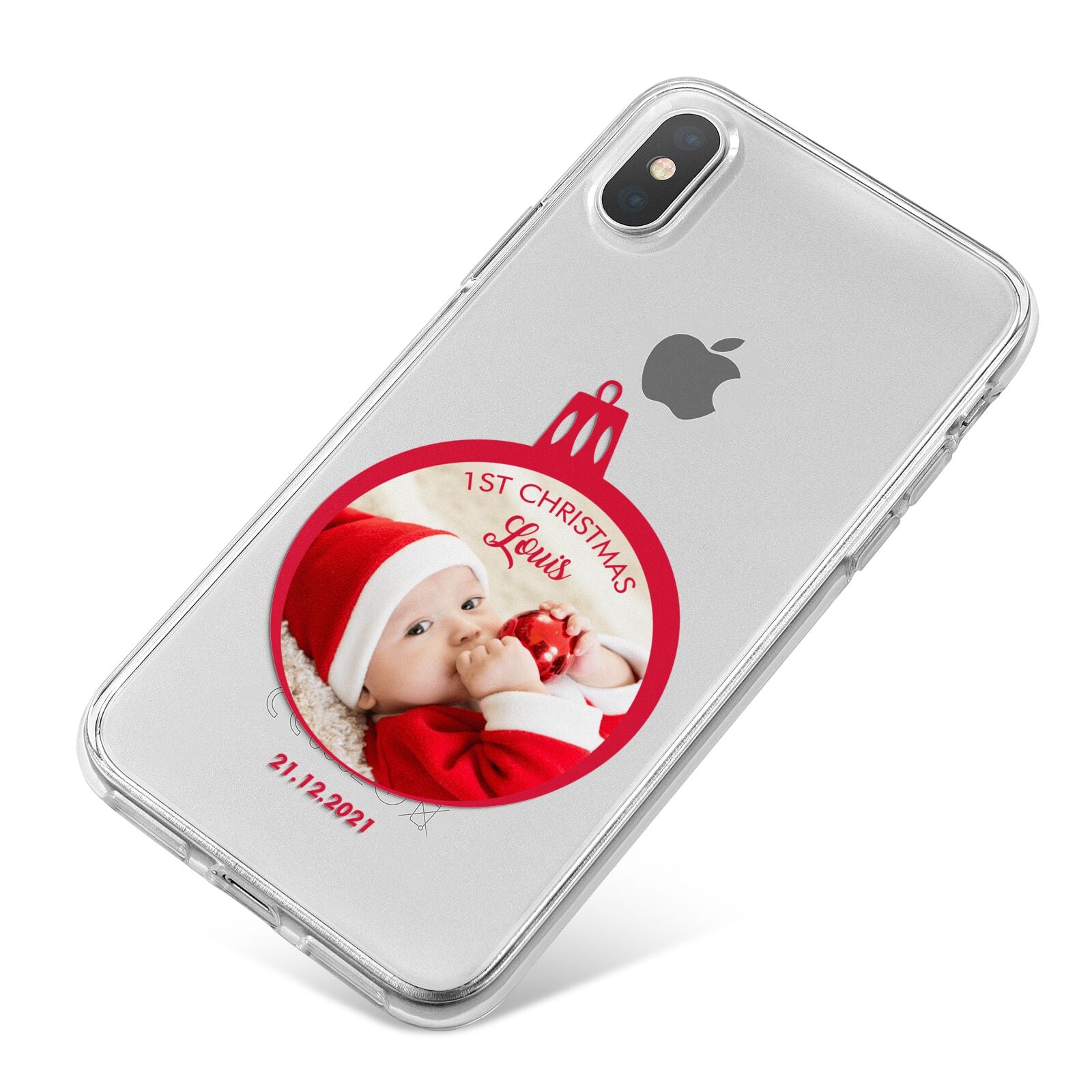 First Christmas Personalised Photo iPhone X Bumper Case on Silver iPhone
