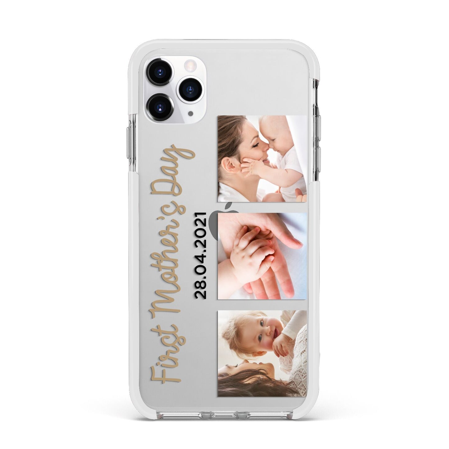 First Mothers Day Photo Apple iPhone 11 Pro Max in Silver with White Impact Case