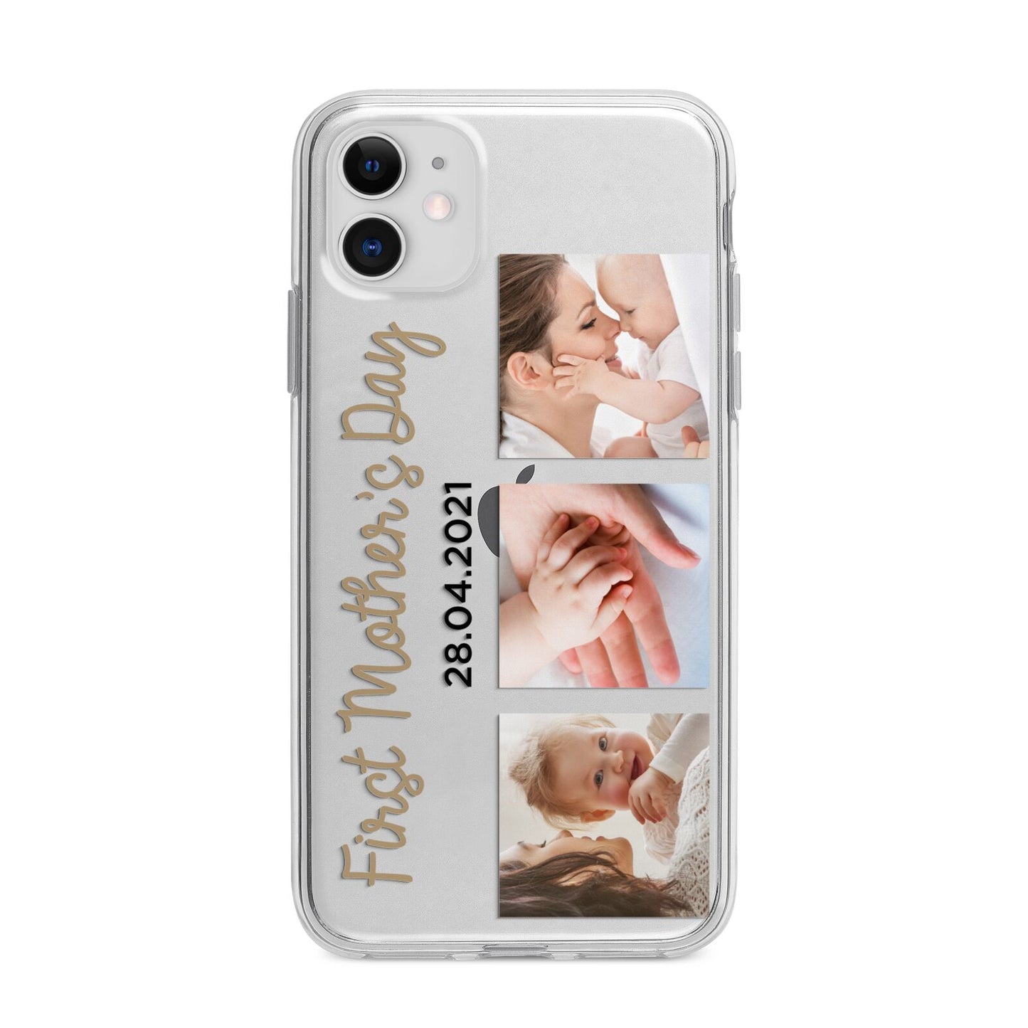 First Mothers Day Photo Apple iPhone 11 in White with Bumper Case