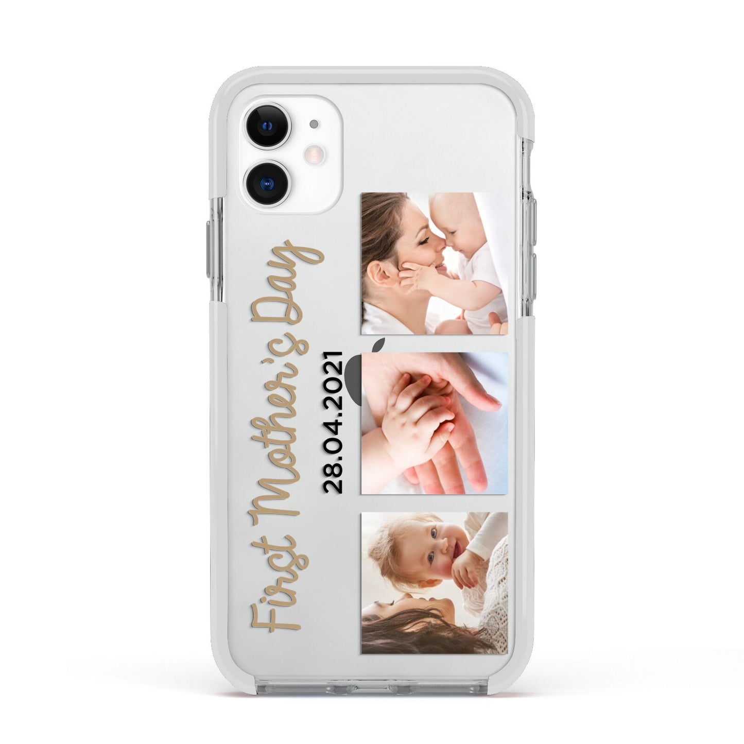 First Mothers Day Photo Apple iPhone 11 in White with White Impact Case