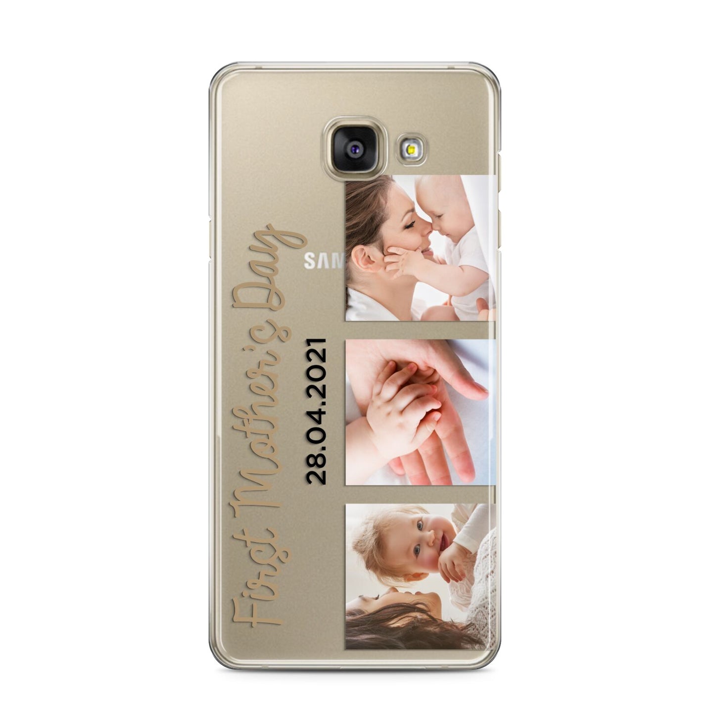First Mothers Day Photo Samsung Galaxy A3 2016 Case on gold phone