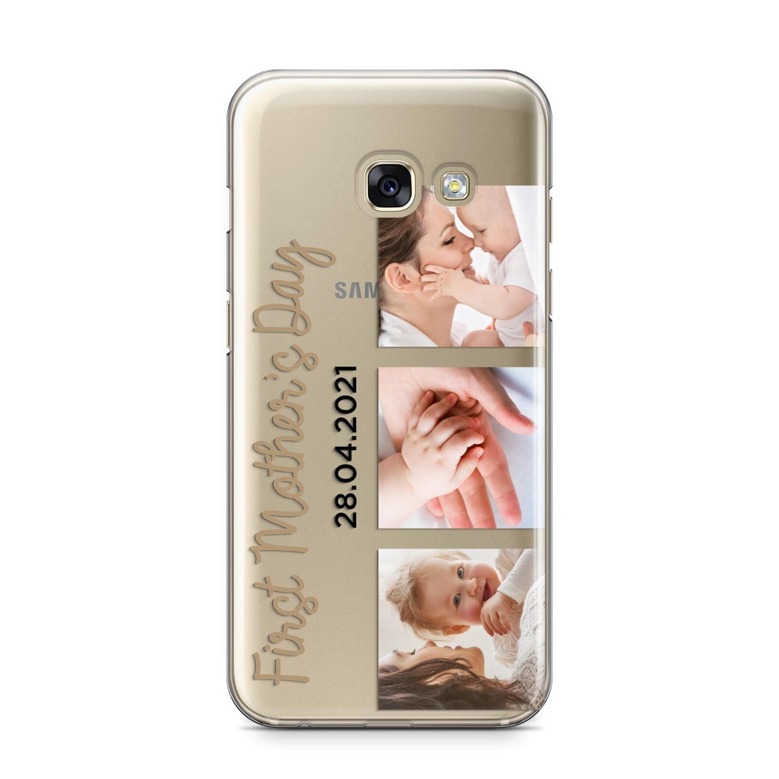 First Mothers Day Photo Samsung Galaxy A3 2017 Case on gold phone