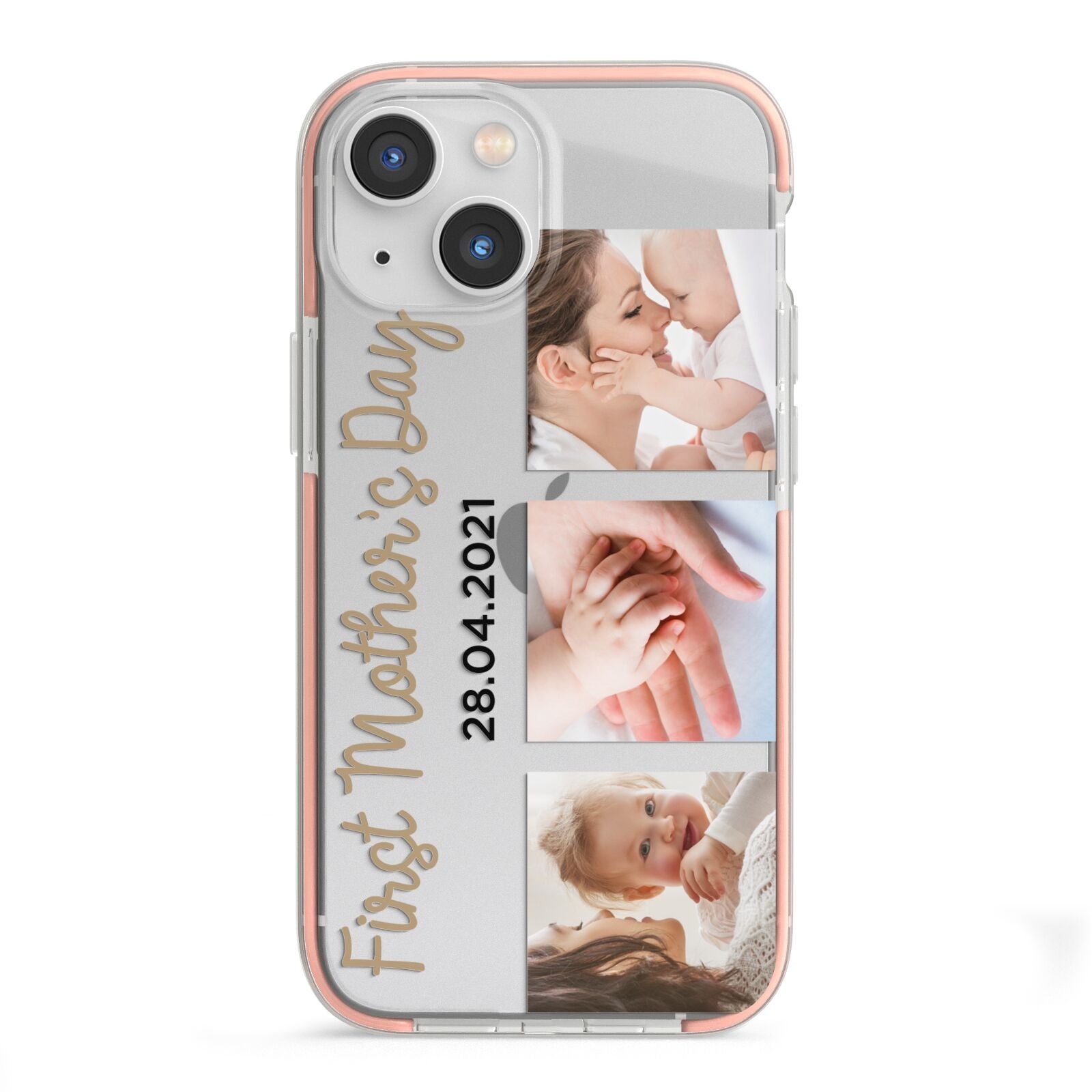 First Mothers Day Photo iPhone 13 Mini TPU Impact Case with Pink Edges