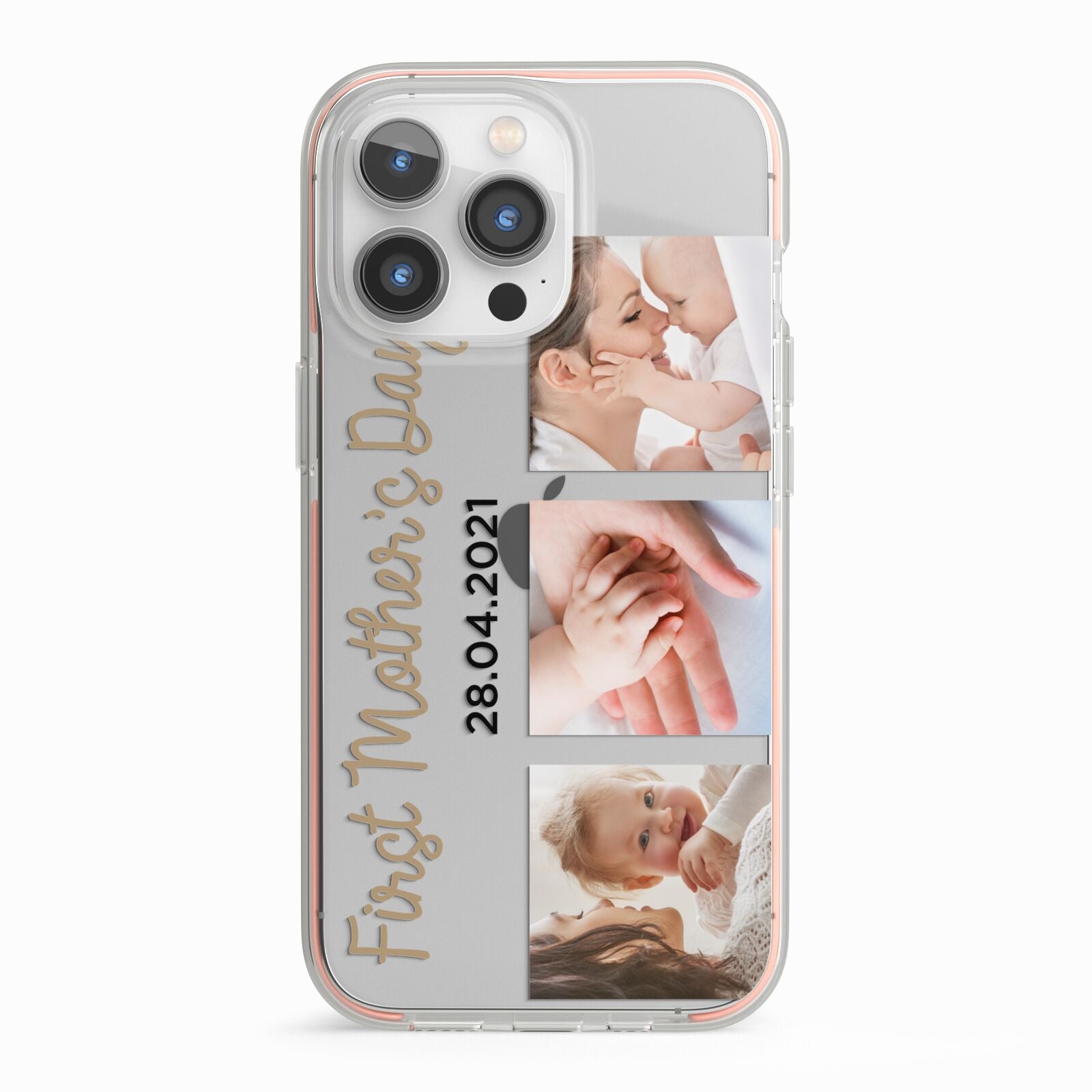 First Mothers Day Photo iPhone 13 Pro TPU Impact Case with Pink Edges