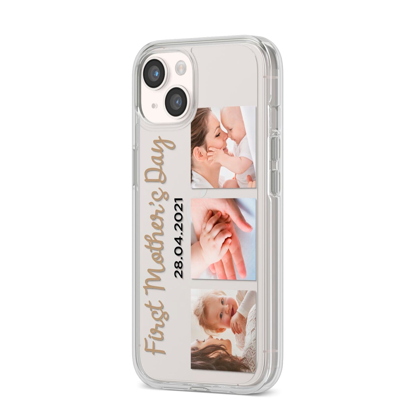 First Mothers Day Photo iPhone 14 Clear Tough Case Starlight Angled Image