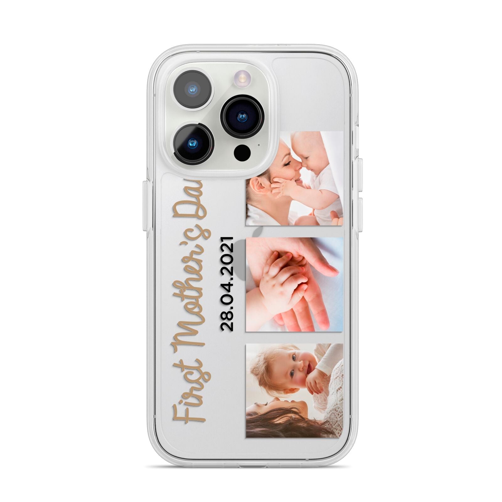 First Mothers Day Photo iPhone 14 Pro Clear Tough Case Silver